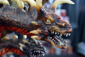 Miniature dragon glowering menacingly