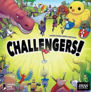 Challengers! board game box cover art