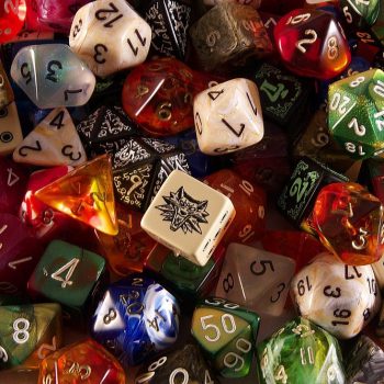 many dice for board games and roleplaying games
